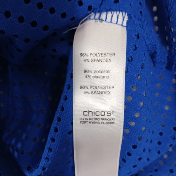 Chico's, Weekends by Chico's, S, cobalt Blue Mesh, Zip, Hooded 3/4 Sleeve Jacket - Picture 15 of 16